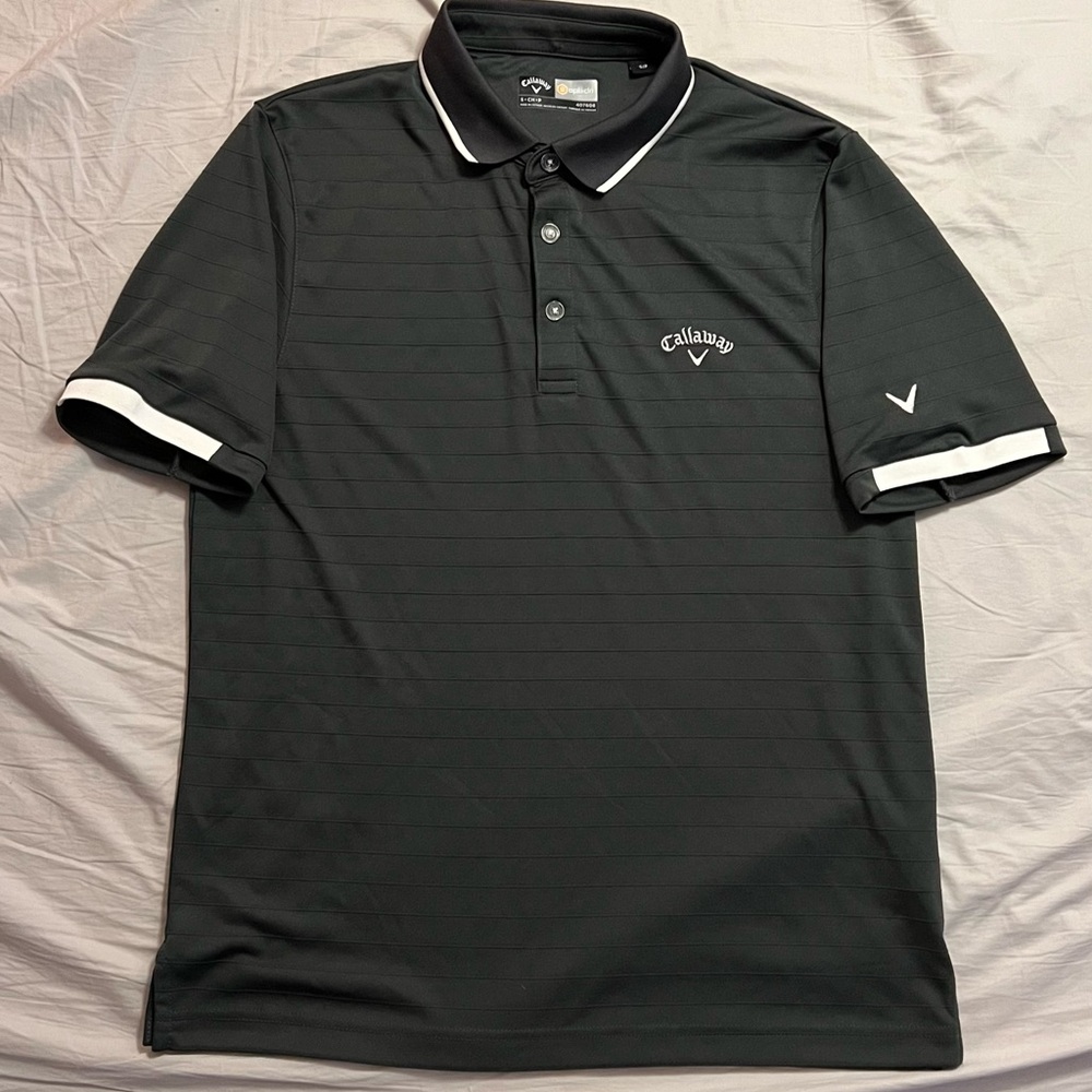 Callaway Charcoal Grey with White Detail Golf Polo